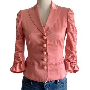 Moschino Pink Blazer with Ruched Sleeves